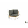 Diivan nurk Apple Bee SLING pruun / hall, 85x85xH62 cm