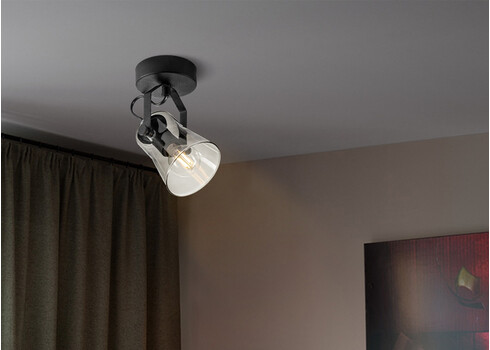 Kohtvalgusti EDGE must, D10,5xH18,5 cm, E14