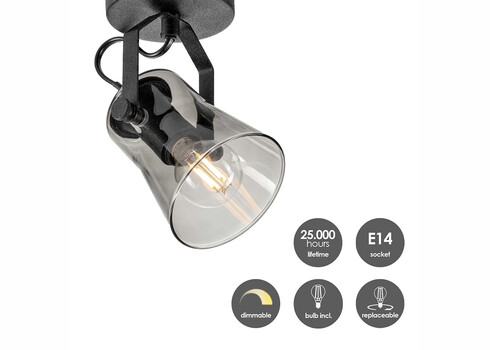 Kohtvalgusti EDGE must, D10,5xH18,5 cm, E14