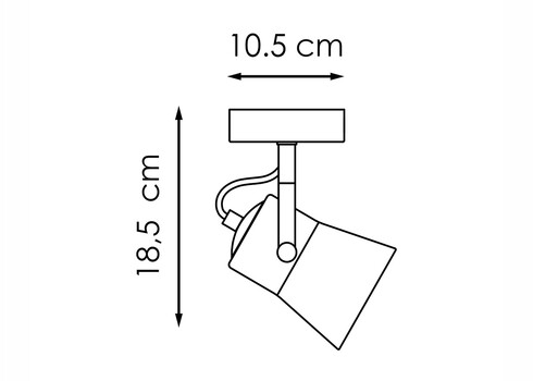 Kohtvalgusti EDGE must, D10,5xH18,5 cm, E14