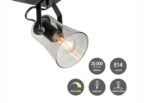 Kohtvalgusti EDGE must, 27x10xH18,5 cm, E14