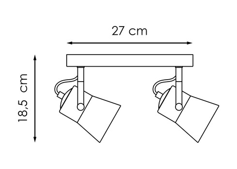 Kohtvalgusti EDGE must, 27x10xH18,5 cm, E14