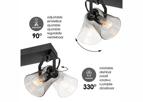 Kohtvalgusti EDGE must, 27x10xH18,5 cm, E14