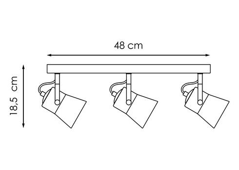 Kohtvalgusti EDGE must, 48x10xH18,5 cm, E14