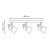 Kohtvalgusti EDGE must, 48x10xH18,5 cm, E14