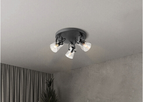 Kohtvalgusti EDGE must, D30xH18,5 cm, E14