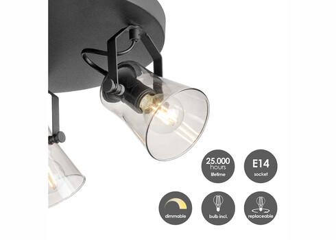 Kohtvalgusti EDGE must, D30xH18,5 cm, E14