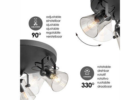 Kohtvalgusti EDGE must, D30xH18,5 cm, E14