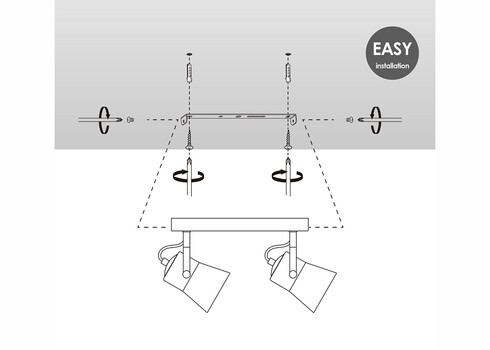 Kohtvalgusti EDGE must, 27x10xH18,5 cm, E14