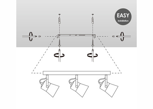 Kohtvalgusti EDGE must, 48x10xH18,5 cm, E14
