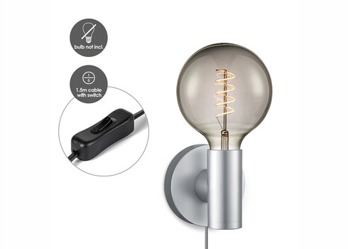 Seinavalgusti WALLY hall, D11xH12 cm, E27