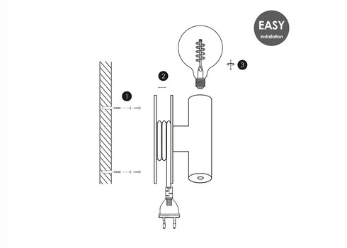 Seinavalgusti WALLY hall, D11xH12 cm, E27