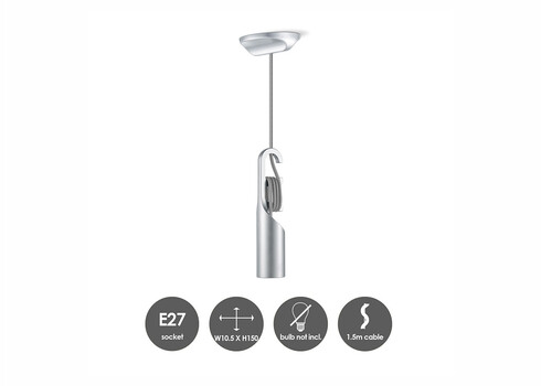 Rippvalgusti TWIST hall, D10,5x150 cm, E27