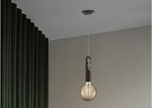 Rippvalgusti TWIST must, D10,5x150 cm, E27