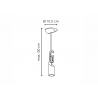 Rippvalgusti TWIST must, D10,5x150 cm, E27