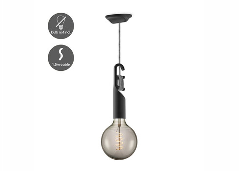 Rippvalgusti TWIST must, D10,5x150 cm, E27