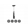 Rippvalgusti TWIST must, D10,5x150 cm, E27