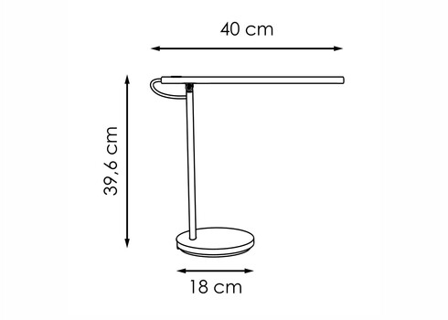 Lauavalgusti DOX must, 40x18xH39,6 cm