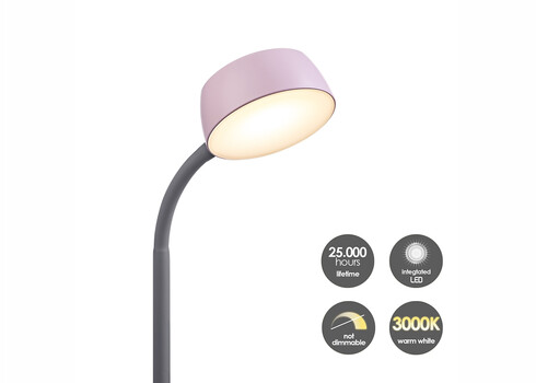 Lauavalgusti COLLEGE roosa, D14xH34 cm