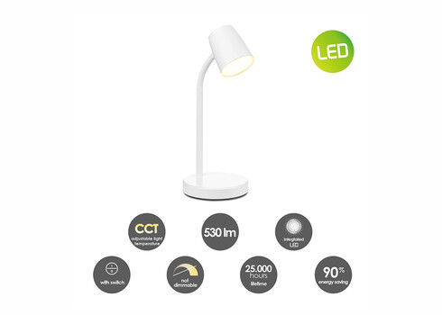 Lauavalgusti ELBO valge, D14xH38 cm, LED