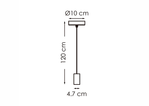 Rippvalgusti SAGA must, D10xH120 cm, E27