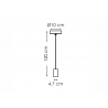 Rippvalgusti SAGA must, D10xH120 cm, E27