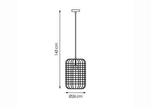 Rippvalgusti NETTING must, D26xH142 cm, E27