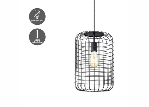 Rippvalgusti NETTING must, D26xH142 cm, E27