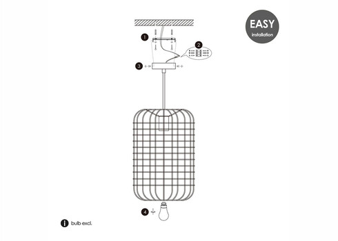 Rippvalgusti NETTING must, D26xH142 cm, E27