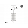 Rippvalgusti NETTING must, D26xH142 cm, E27