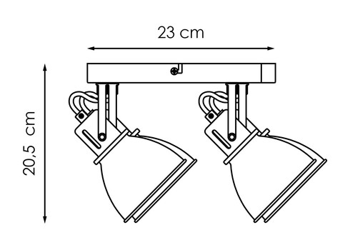 Kohtvalgusti FAMA must, 23x23xH20,5 cm, LED, E14