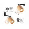 Kohtvalgusti CORK pruun / must, 26x10xH19 cm, LED