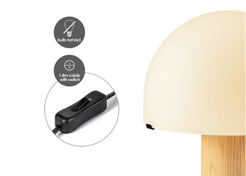 Lauavalgusti MUSHROOM naturaalne, D23xH28 cm, E27