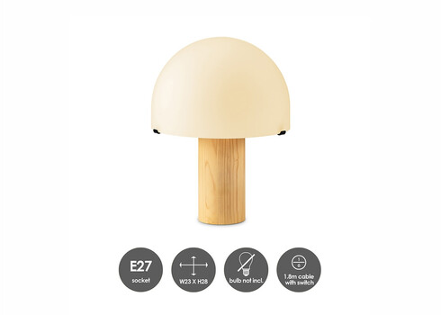 Lauavalgusti MUSHROOM naturaalne, D23xH28 cm, E27