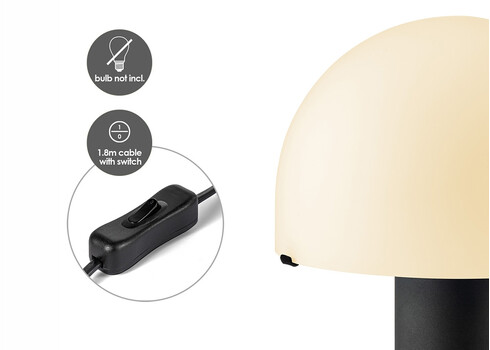 Lauavalgusti MUSHROOM must / naturaalne, D23xH28 cm, E27