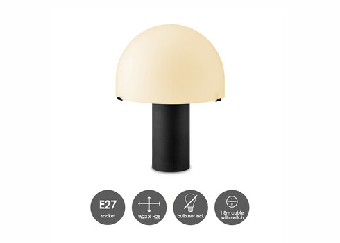 Lauavalgusti MUSHROOM must / naturaalne, D23xH28 cm, E27