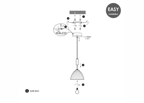 Rippvalgusti CREDO messing / klaas, D18xH125 cm, E14