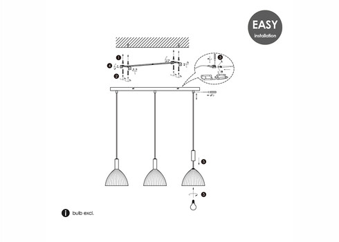 Rippvalgusti CREDO messing / klaas, D18x70xH125 cm, E14