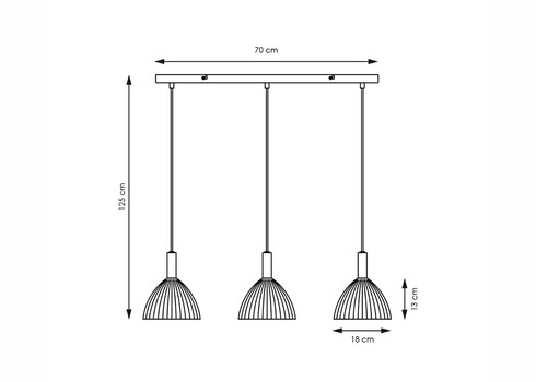 Rippvalgusti CREDO messing / klaas, D18x70xH125 cm, E14