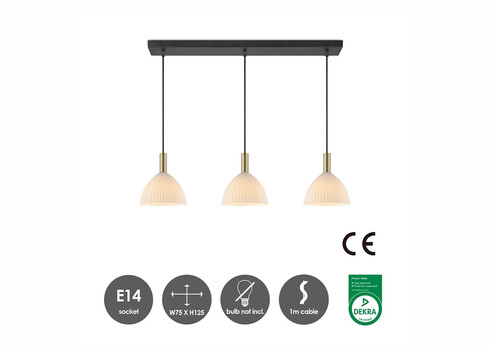 Rippvalgusti CREDO messing / klaas, D18x70xH125 cm, E14