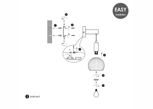 Seinavalgusti CREDO messing / klaas, D20xH35 cm, E14