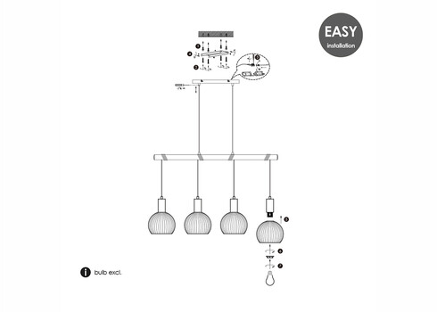 Rippvalgusti CREDO messing / klaas, 101x20xH195 cm, E27