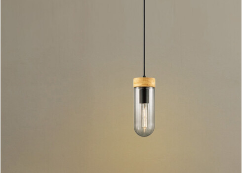 Rippvalgusti CAPRI puit / klaas, D10xH132 cm, E27