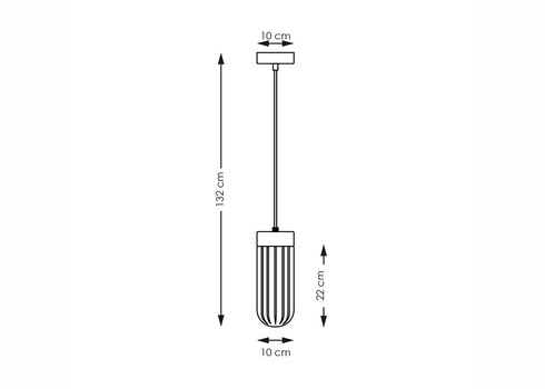 Rippvalgusti CAPRI puit / klaas, D10xH132 cm, E27