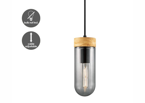 Rippvalgusti CAPRI puit / klaas, D10xH132 cm, E27