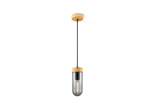 Rippvalgusti CAPRI puit / klaas, D10xH132 cm, E27