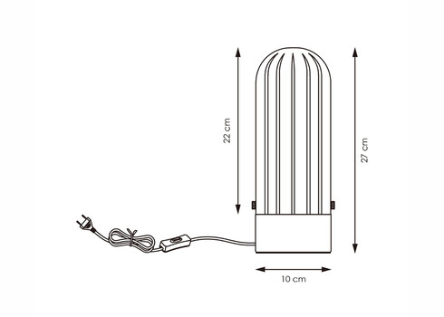 Lauavalgusti CAPRI puit / suitshall, D10xH27 cm, E27