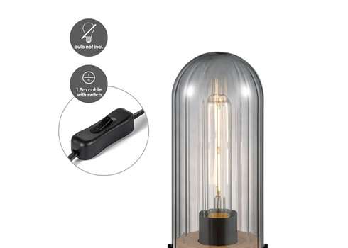 Lauavalgusti CAPRI puit / suitshall, D10xH27 cm, E27