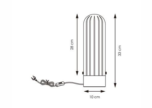 Lauavalgusti CAPRI puit / suitshall, D10xH33 cm, E27