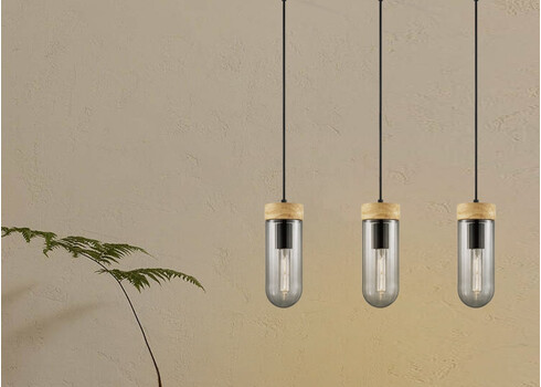 Rippvalgusti CAPRI puit / suitshall, 60x10xH132 cm, E27